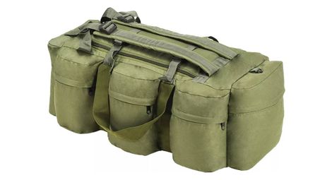 Vidaxl sac de sport style militaire 3-en-1 90 l vert olive