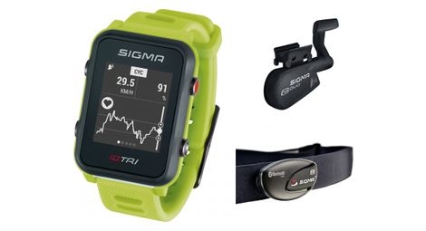 Montre gps sigma id.tri set vert fluo