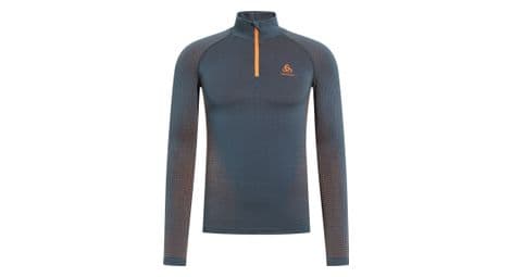 Camiseta técnica de 1/2 cremalleraperformance warm ecode odlo azul