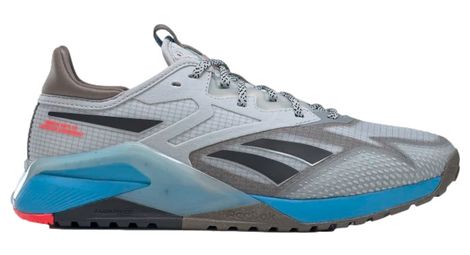 Reebok nano x2 tr adventure scarpe da cross training grigio / blu / nero / khaki