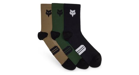 Calcetines Fox Ranger 6" Negro/Verde (3 pares)