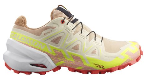Chaussures de Trail Femme Salomon Speedcross 6 Gore-Tex Beige/Jaune