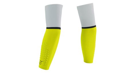 Manchettes compressport armforce ultralight blanc / jaune 