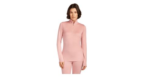 Baselayer 1/2 zip Icebreaker Merino 260 Tech Rose Femme