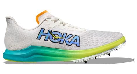 Hoka unisex cielo x 2 ld white blue yellow track & field shoes