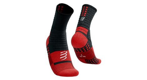 Chaussettes compressport pro marathon socks noir rouge