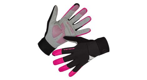 Guantes largos a prueba de viento endura windchill para mujer cerise pink negro
