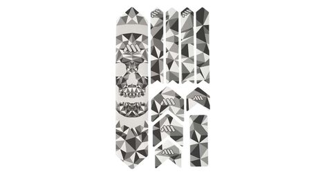 Kit protection de cadre all mountain style honeycomb xl 10 pcs skull transparent