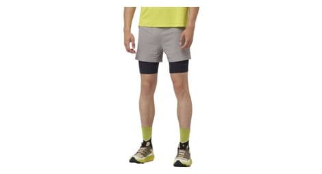 Salomon sense aero 2-in-1 shorts grau schwarz herren