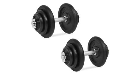 Ensemble d'haltères 18 pièces 40 kg fonte fitness musculation