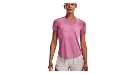 Maillot de manga corta under armour streaker snowcloud pink para mujer