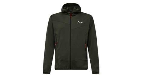 Salewa puez altavia hooded polare uomo verde scuro