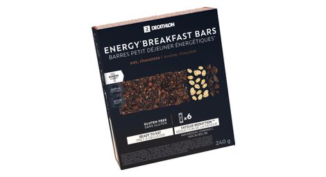 Barres energetiques petit dejeuner decathlon nutrition chocolat sans gluten 6x40g