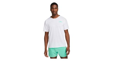 Maillot de manga corta nike dri-fit trail solar chase blanco verde