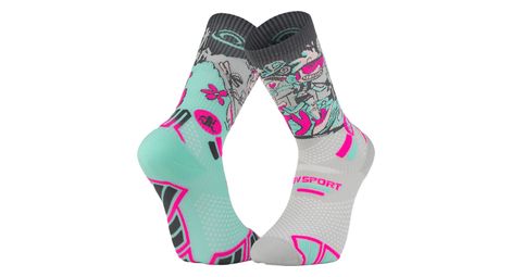 Calzini BV Sport Trail Ultra High Città vs Montagna Collector DBDB Verde/Grigio/Rosa