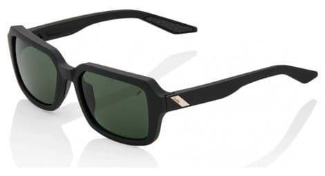 100% rideley soft tact black / green lens goggles