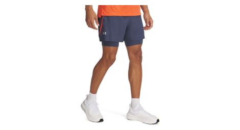 Pantalones cortos under armour launch 5in gris hombre 2 en 1