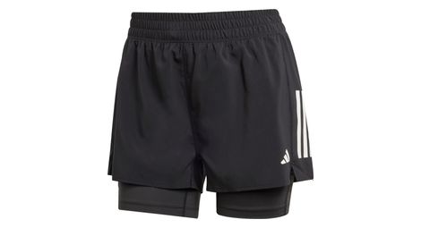 Short 2 en 1 adidas own the run 3in noir femme