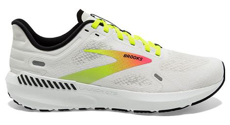 Chaussures de running brooks launch gts 9 blanc jaune