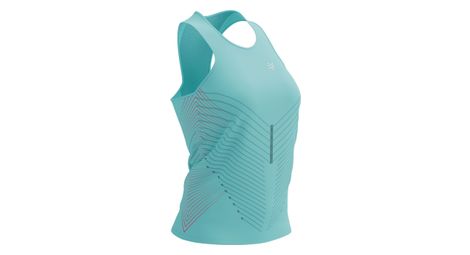 Debardeur femme compressport performance singlet w aqua bleu