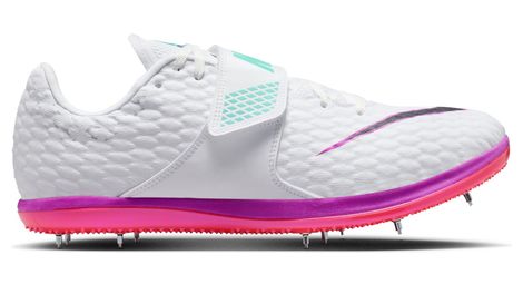 Chaussures d'athlétisme nike high jump elite blanc/rouge/violet unisexe