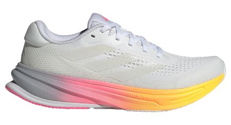 Chaussures running adidas supernova rise blanc/rose/orange femme