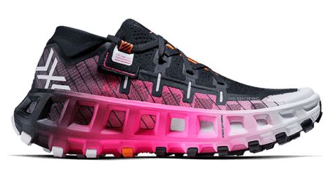 x bionic terraskin x00 c trail shoes black white fluorescent pink