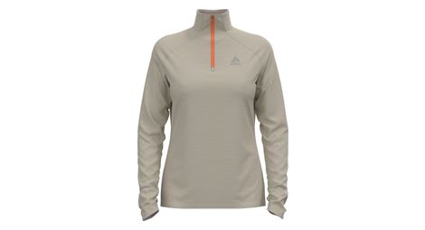 Maillot manches longues femme odlo 1/2 zip run easy gris