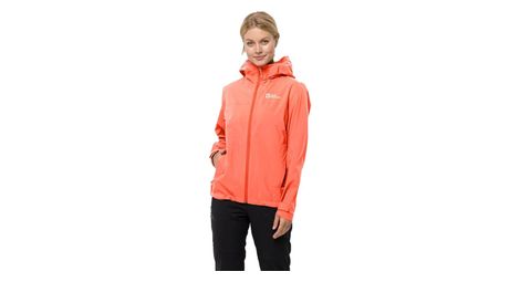 Chaqueta impermeable para mujer jack wolfskin elsberg 2.5l naranja