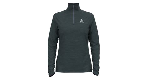 Camiseta de manga larga odlo 1/2 zip run easy para mujer gris oscuro