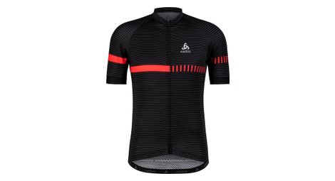 Maillot manches courtes odlo performance alpes noir/rouge