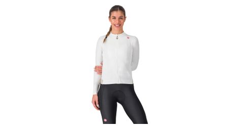 Maillot térmico castelli espresso de manga larga para mujer blanco