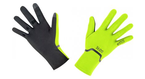 Gants running gore wear gore-tex infinium stretch jaune fluo noir