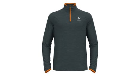 Maillot manches longues odlo 1 2 zip run easy gris fonce