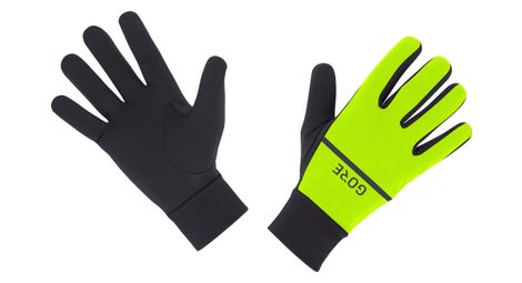 Par de guantes gore wear r3 amarillo fluo negro