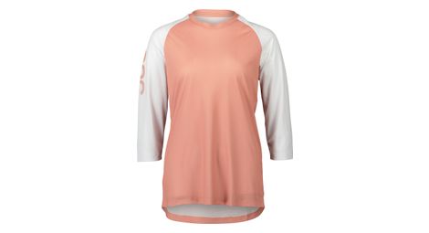 Poc mtb pure pink/white women's 3/4 sleeve jersey