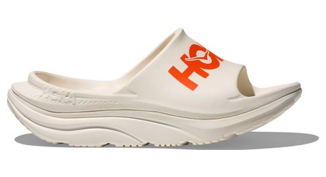 Chaussures de recuperation hoka ora athletic slide blanc rouge unisexe