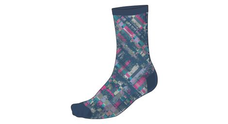 Chaussettes endura edition limitée patchwork bleu
