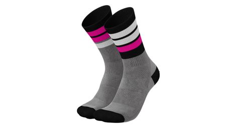 Chaussettes incylence merino light strive gris/rose