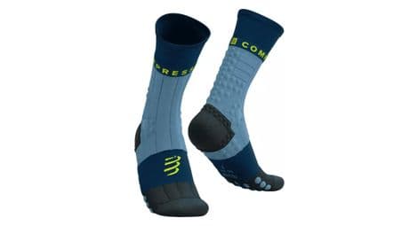 Chaussettes compressport pro racing winter trail bleu