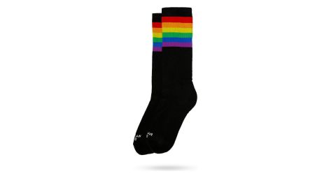 Rainbow pride black - chaussettes sport coton performance