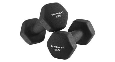 Haltères en vinyle 2 x 4 kg lot de 2 noir sport fitness musculation