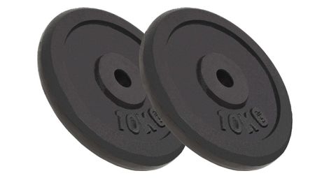 Plaque de poids 2 pièces 2 x 10 kg fonte haltères fitness musculation