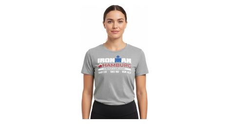 camiseta de manga corta para mujer ironman hamburg gris
