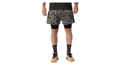 Pantalones cortos 2 en 1 Dynafit Trail Blanco/Negro para hombre