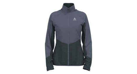 Chaqueta híbrida para mujer odlo run easy warm azul