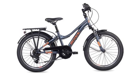 S’COOL troX, vélo enfant, 6 vitesses, Gris foncé/Orange