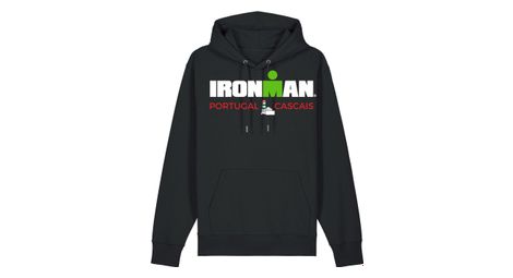 Felpa con cappuccio ironman 70.3 portugal-cascais nero