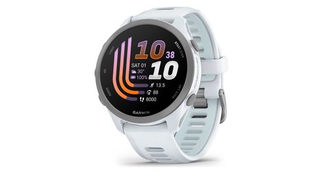 Montre GPS Garmin Forerunner 170 Blanc avec Bracelet en Silicone Blanc/Bleu Ciel
