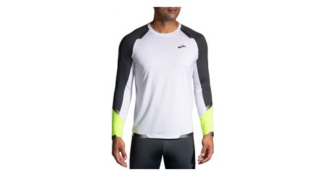 Brooks Run Visible Reflective Maglia a maniche lunghe Bianco Giallo S